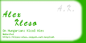 alex klcso business card